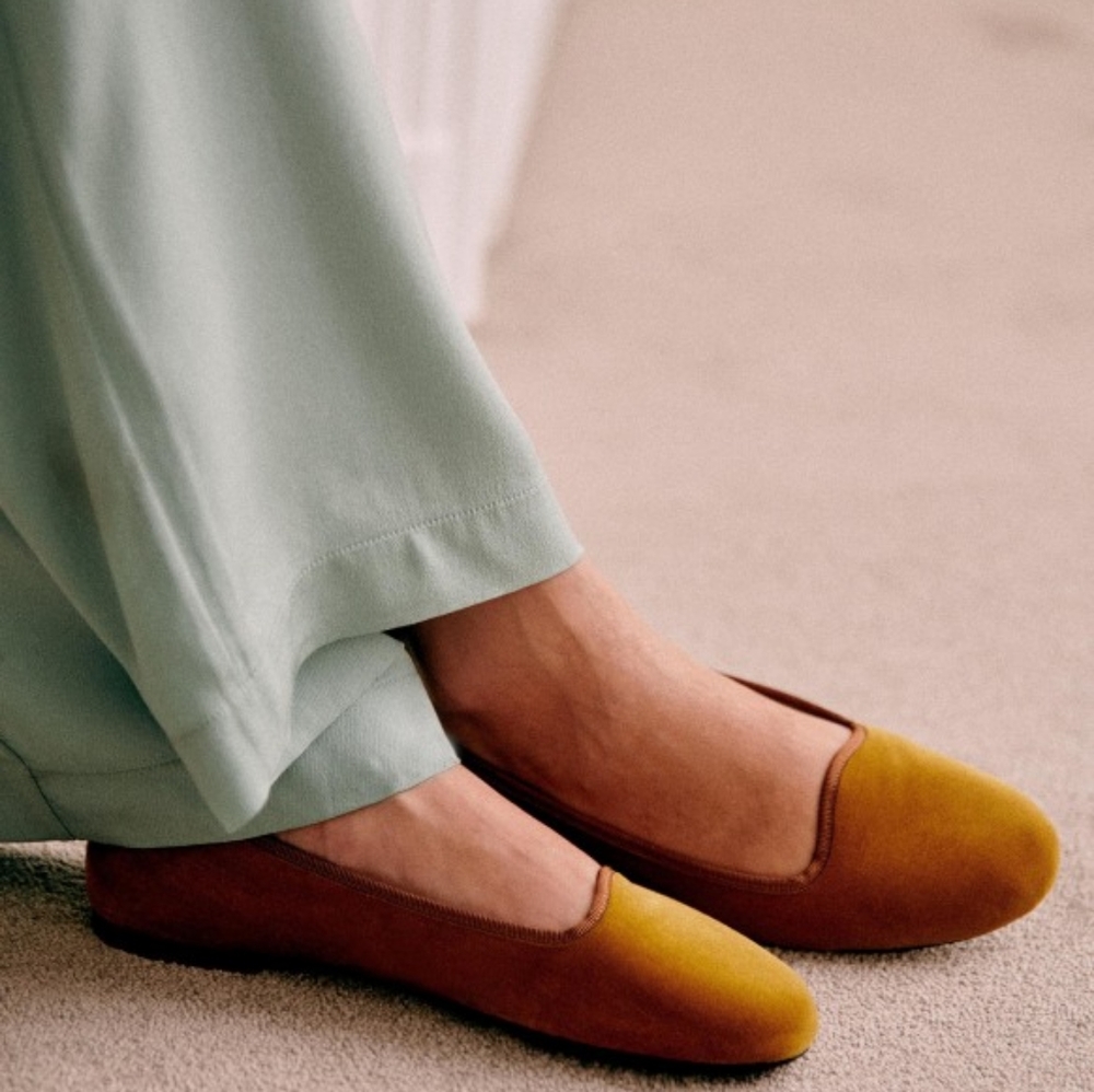 Sézane Loraine slippers velvet ochre size 39
